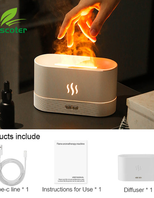 Load image into Gallery viewer, Aroma Diffuser Air Humidifier Ultrasonic Cool Mist Maker Fogger Led Essential Oil Flame Lamp Difusor
