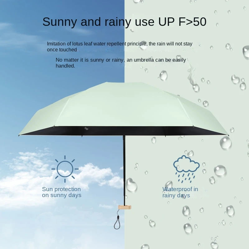 Mini Sun Umbrella Small Pocket Rain Umbrella Vinyl Folding Umbrella UV Ultraviolet Protection Sun Shade Pocket Parasol Capsule