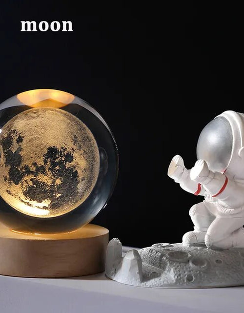 Load image into Gallery viewer, USB LED Night Light, Galaxy Crystal Ball Lamp, 3D Planet Moon Lamp, Home Decoration
