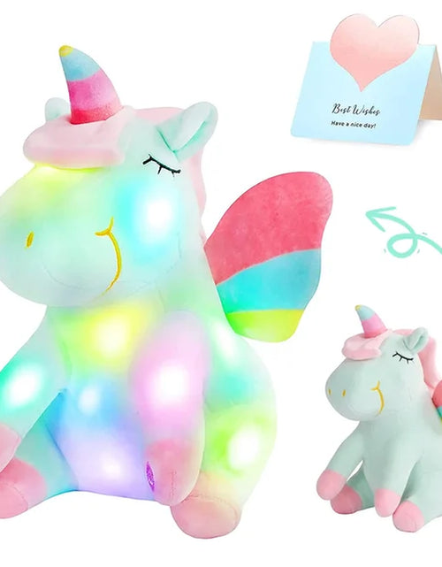 Load image into Gallery viewer, 30Cm LED Light Musical Unicorn Plush Toys Soft Cute Green Pink Light-Up Stuffed Animals for Girls Birthday Gift Glowing Toy
