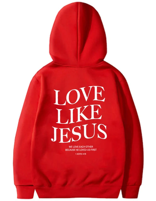 Load image into Gallery viewer, Love like Jesus Inspirational Christian Hoodie Faith Based Religious Hoodies Christian Apparel Bible Verse Jesus Sweatshirt Top
