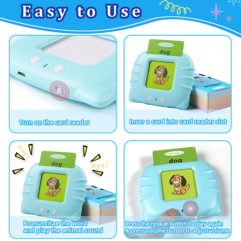 Educational Learning Talking Sight Words Flash Cards Kindergarten Kids English Language Electronic Book Toddlers Reading Gadget