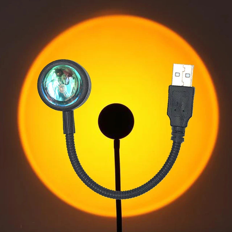 USB Sunset Light Lamp Self Photography Light LED Rainbow Neon Night Light Projector Photography Wall Atmosphere Light