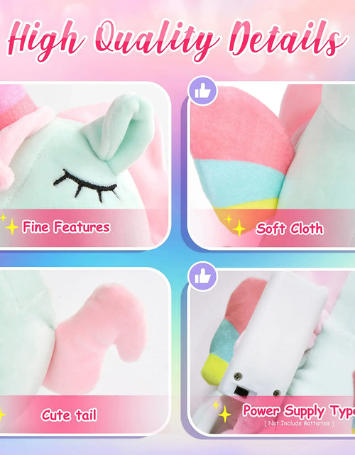 Load image into Gallery viewer, 30Cm LED Light Musical Unicorn Plush Toys Soft Cute Green Pink Light-Up Stuffed Animals for Girls Birthday Gift Glowing Toy
