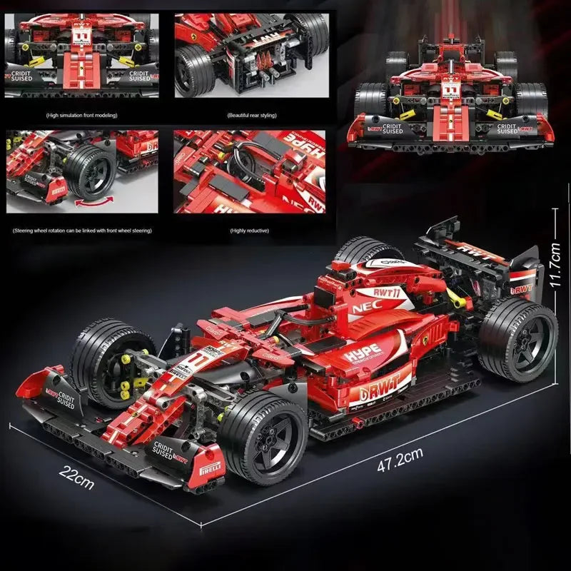 City F1 Technical Sport Cars Building Blocks Formula 1 Super Speed Racing Vehicle MOC Bricks Toys for Kids Boyfriend Gifts