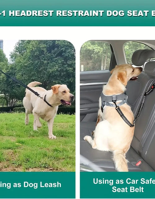 Load image into Gallery viewer, 2Pcs Dog Seat Belt Adjustable Dog Car for Vehicle Pet Safety with Elastic Bungee Buffer Reflective &amp; Durable Car Harness for Dog
