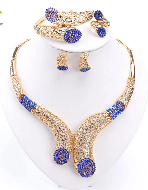 Load image into Gallery viewer, New Sale!! Dubai African Gold Color Necklace Earrings Costume Jewelry Sets Women Wedding Jewellery
