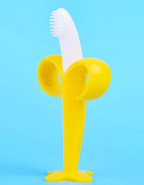 Load image into Gallery viewer, Baby Silicone Training Toothbrush BPA Free Banana Shape Safe Toddle Teether Chew Toys Teething Ring Gift Infant Baby Chewing
