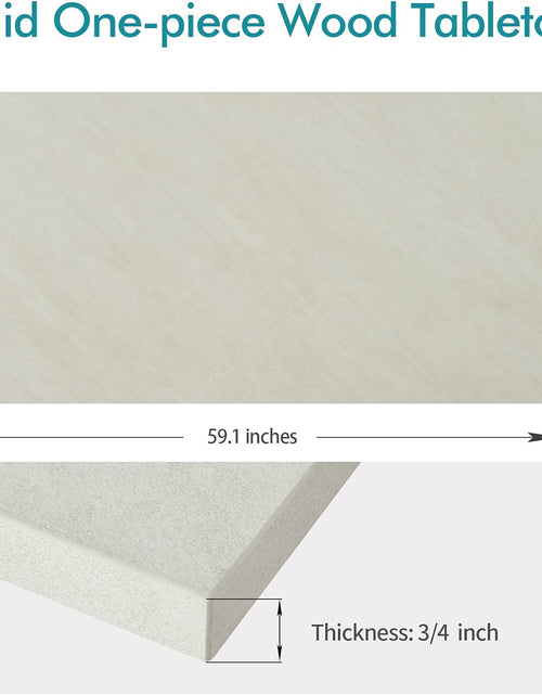 Load image into Gallery viewer, 60X24 Wood Table Top, Solid One Piece Desktop for Sit Stand Desk, Rectangular Tabletop, Laminate Wood Countertop, Reversible Tabletop, Double Desks, Laundry Folding Table, Sea Salt/White
