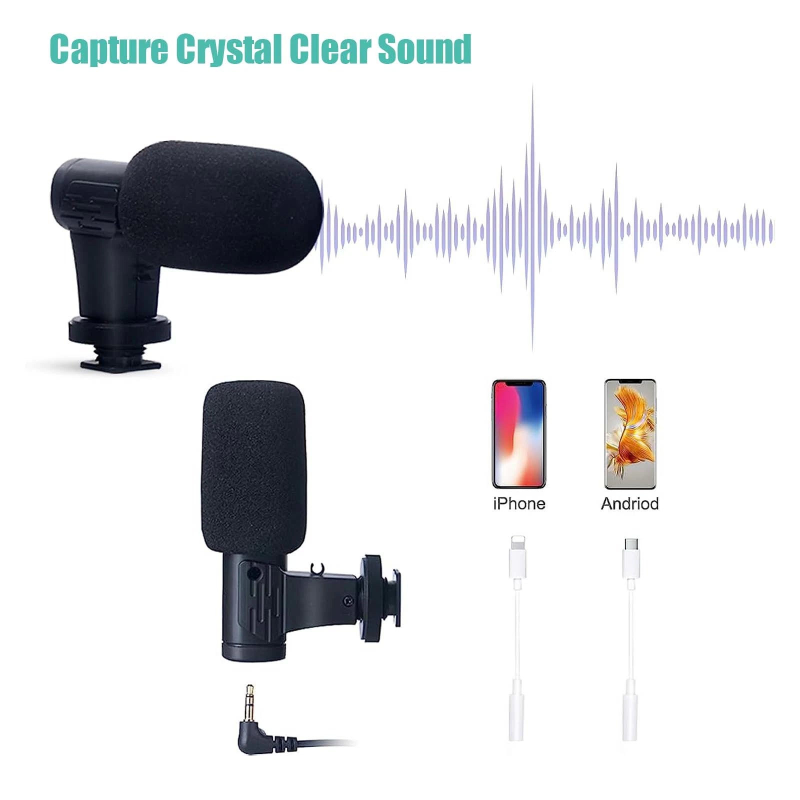 Smartphone Vlogging Kit for Iphone Android with Tripod Mini Microphone Starter Vlog Kit for Tiktok Live Stream Video Youtube