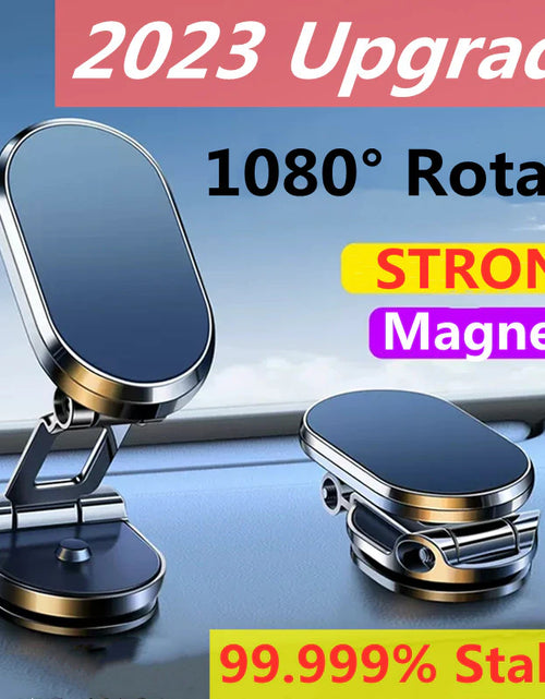 Load image into Gallery viewer, 1080 Rotatable Magnetic Car Phone Holder Magnet Smartphone Support GPS Foldable Phone Bracket in Car for Iphone Samsung Xiaomi
