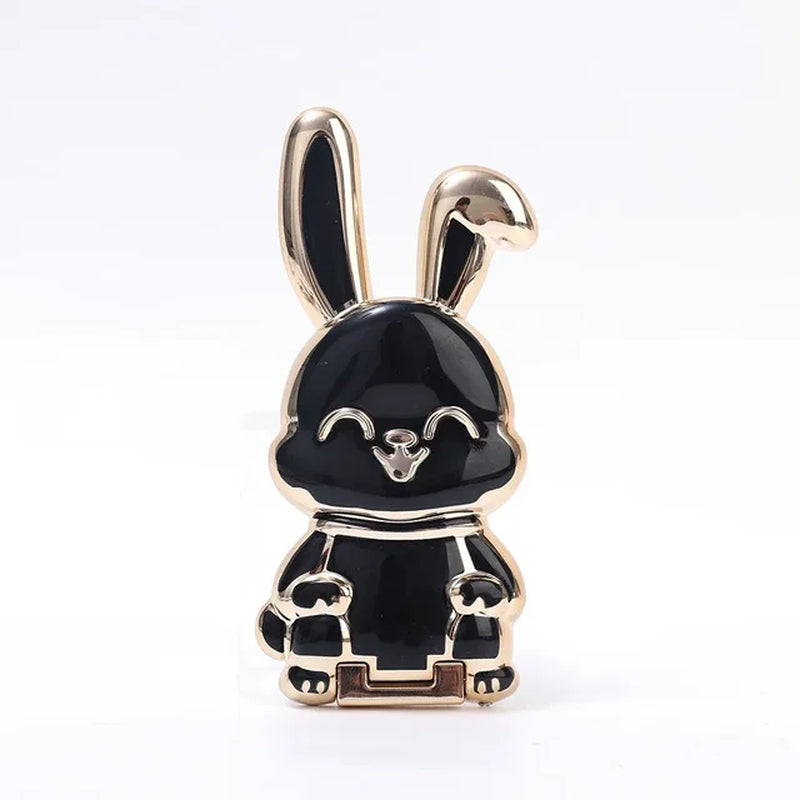 Universal Finger Ring Phone Holder Desktop Ultra-Thin Cartoon Rabbit Phone Stand Foldable Buckle Adhesive Pull Rod Support Frame