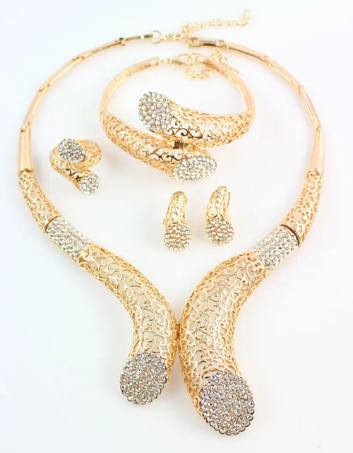 Load image into Gallery viewer, New Sale!! Dubai African Gold Color Necklace Earrings Costume Jewelry Sets Women Wedding Jewellery
