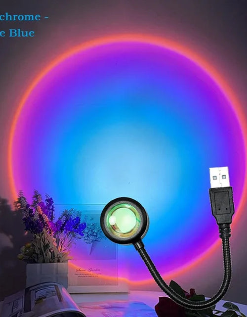 Load image into Gallery viewer, USB Sunset Light Lamp Self Photography Light LED Rainbow Neon Night Light Projector Photography Wall Atmosphere Light
