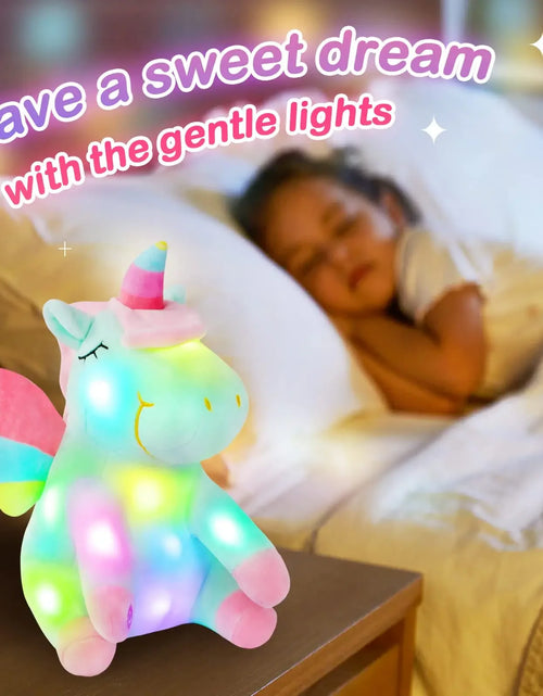 Load image into Gallery viewer, 30Cm LED Light Musical Unicorn Plush Toys Soft Cute Green Pink Light-Up Stuffed Animals for Girls Birthday Gift Glowing Toy
