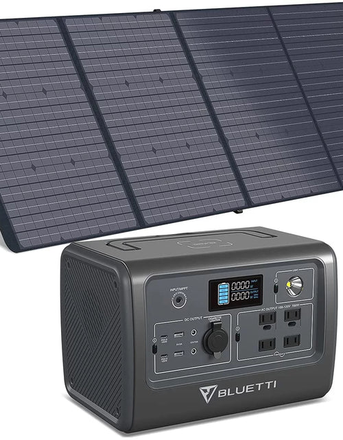 Load image into Gallery viewer, EB70S Portable Power Station with 200W Foldable Solar Panel, 716Wh Capacity Solar Generator, 800W AC Output, for Outdoor Camping Home Vanlife off Grid Emergency
