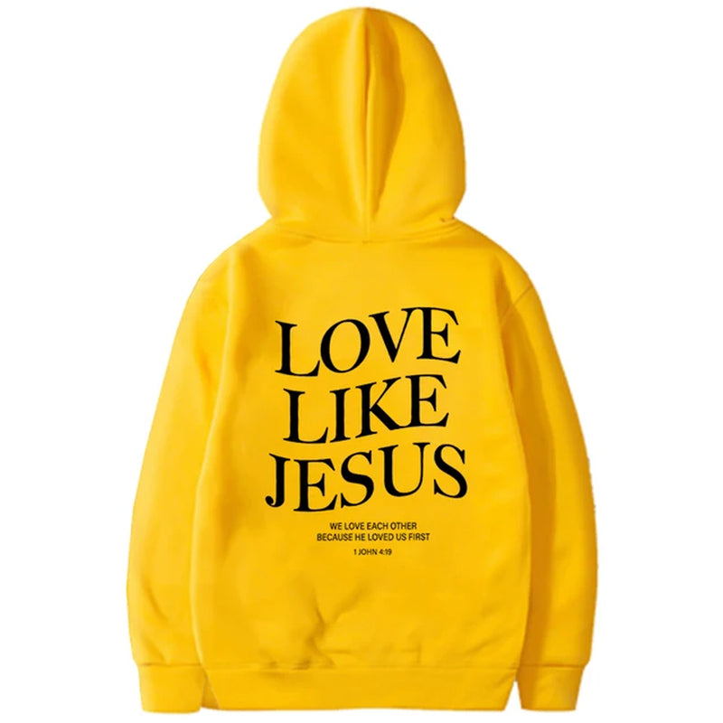 Love like Jesus Inspirational Christian Hoodie Faith Based Religious Hoodies Christian Apparel Bible Verse Jesus Sweatshirt Top