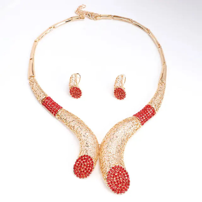 New Sale!! Dubai African Gold Color Necklace Earrings Costume Jewelry Sets Women Wedding Jewellery