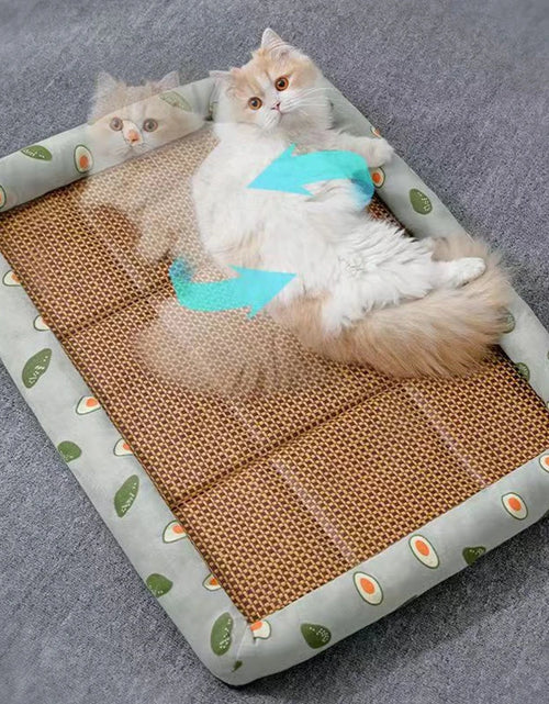 Load image into Gallery viewer, MADDEN Summer Cat Bed Lightweight Breathable Pet Rattan Mat Cat Nest Mat Ice Nest Dog Bed Cat Cool Nest Small Dogs
