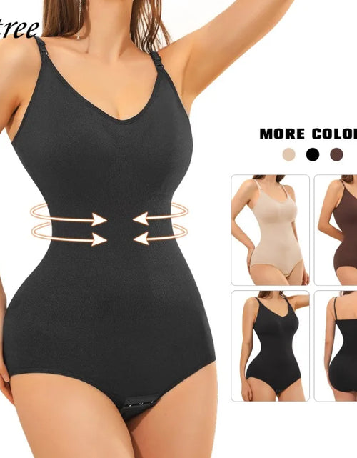 Load image into Gallery viewer, Qtree Full Body Shaper Shapewear Sculpting Sleeveless Tummy Control Bodysuit for Women Slim Waist Trainer with Hooks plus Size
