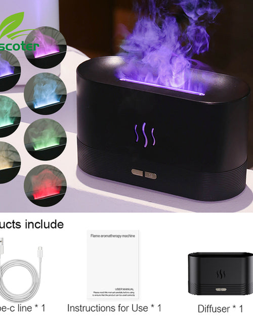 Load image into Gallery viewer, Aroma Diffuser Air Humidifier Ultrasonic Cool Mist Maker Fogger Led Essential Oil Flame Lamp Difusor
