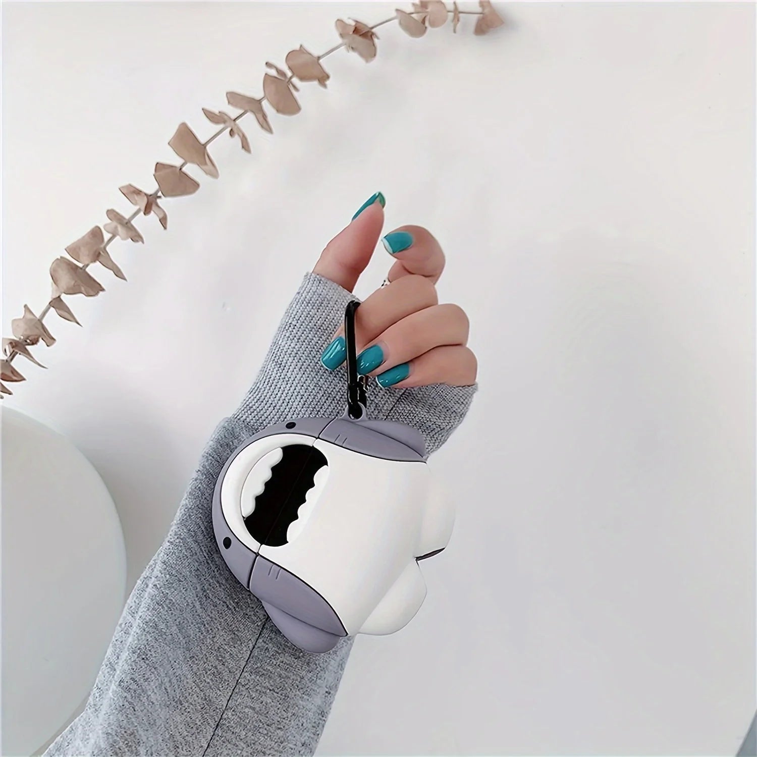 3D Cute Cartoon Shark Shape Soft Silicone Wireless Earphone Case for Airpods 1/2/3/Pro