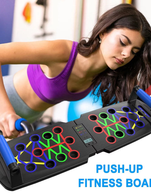 Load image into Gallery viewer, Push up Board, Portable Multi-Function Foldable 10 in 1 Push up Bar, Push up Handles for Floor,Professional Push up Strength Training Equipment with Timer
