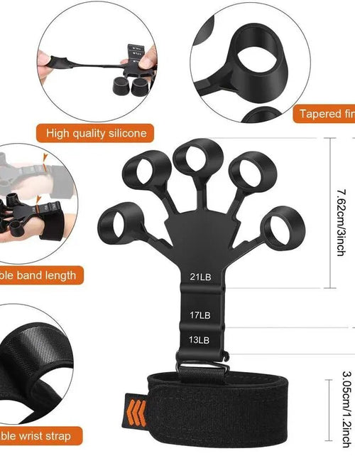 Load image into Gallery viewer, Finger Gripper Finger Exerciser Guitar Finger Exerciser 6 Resistant Levels Recovery Physical Tools Hand Strengthener for Patient
