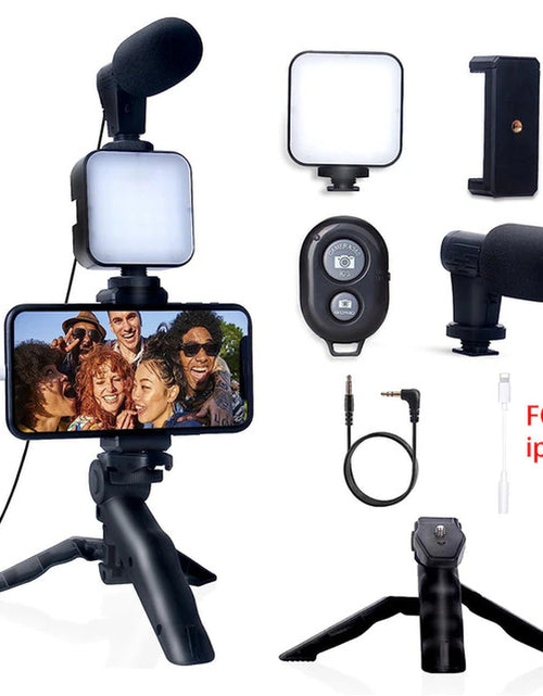 Load image into Gallery viewer, Smartphone Vlogging Kit for Iphone Android with Tripod Mini Microphone Starter Vlog Kit for Tiktok Live Stream Video Youtube
