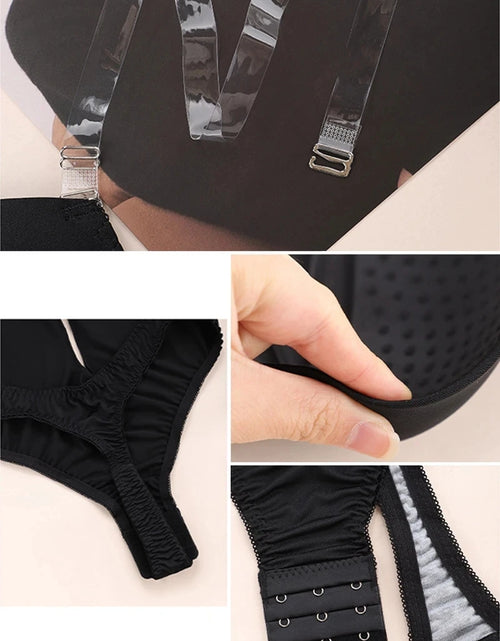 Load image into Gallery viewer, Invisible Bodysuit Women Thong Shaper Body Shapewear Sexy Deep V-Neck Backless Corset Plunge Padded Push up Slimming Underwear
