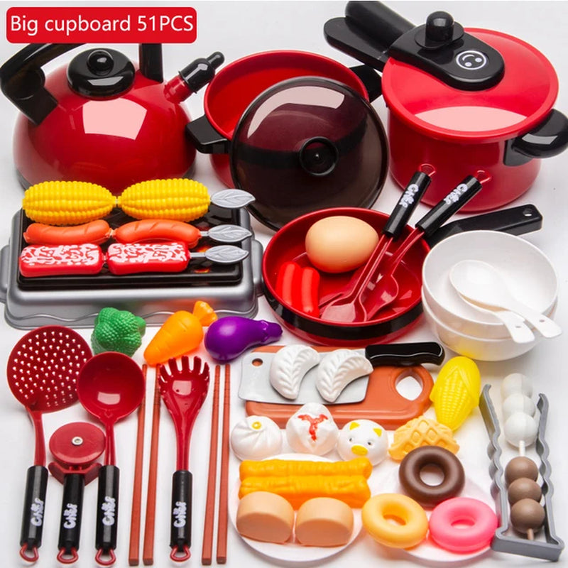 Kitchen Toys Set for Kids Girl Cooking Baby Cutting Fruit Cooking Kitchen Utensils Children'S Simulation Education Pretend Play