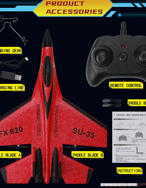 Load image into Gallery viewer, RC Foam Aircraft SU-35 Plane 2.4G Radio Control Glider Remote Control Fighter Plane Glider Airplane Foam Boys Toys for Children
