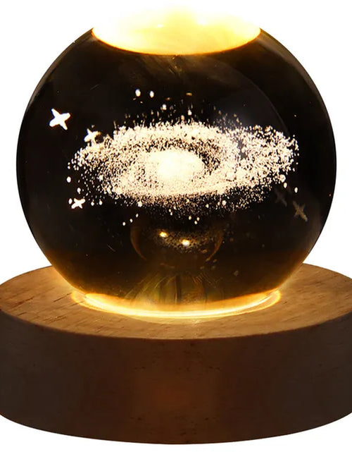 Load image into Gallery viewer, USB LED Night Light, Galaxy Crystal Ball Lamp, 3D Planet Moon Lamp, Home Decoration
