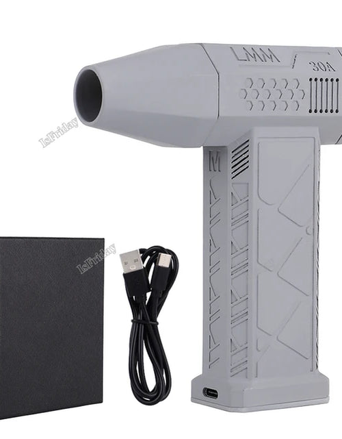 Load image into Gallery viewer, Mini Turbo Jet Fan 110000RPM 45M/S USB Rechargeable Brushless Motor Hair Dryer Powerful Blower with High Speed Duct Fan 2 Colors
