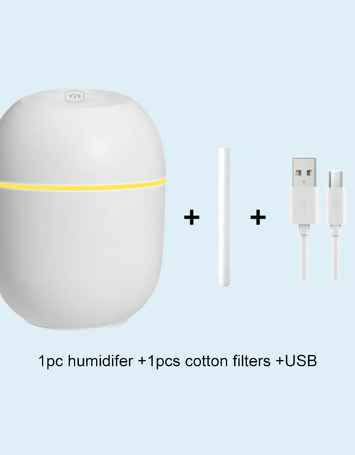 Load image into Gallery viewer, Portable USB Ultrasonic Air Humidifier Essential Oil Diffuser Car Purifier Aroma Anion Mist Maker with LED Lamp Romantic Light
