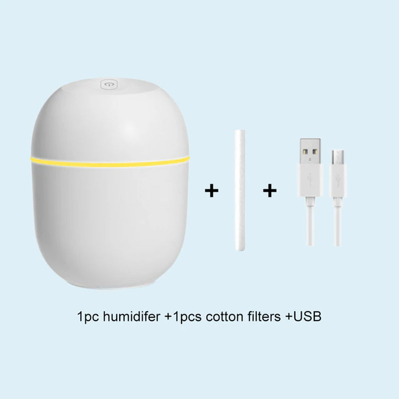 Portable USB Ultrasonic Air Humidifier Essential Oil Diffuser Car Purifier Aroma Anion Mist Maker with LED Lamp Romantic Light