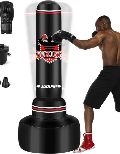 Load image into Gallery viewer, Punching Bag with Stand Adult 70”- Freestanding Heavy Boxing Punching Bag with Boxing Gloves and Electric Air Pump, Women Men Stand Kickboxing Bags for Training MMA Muay Thai Fitness Beginners
