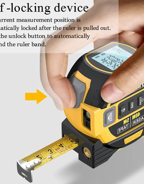 Load image into Gallery viewer, 3 in 1 Laser Tape Measure Rangefinder 5M Tape Ruler Infrared High-Precision Intelligent Electronic Ruler Building Distance Meter
