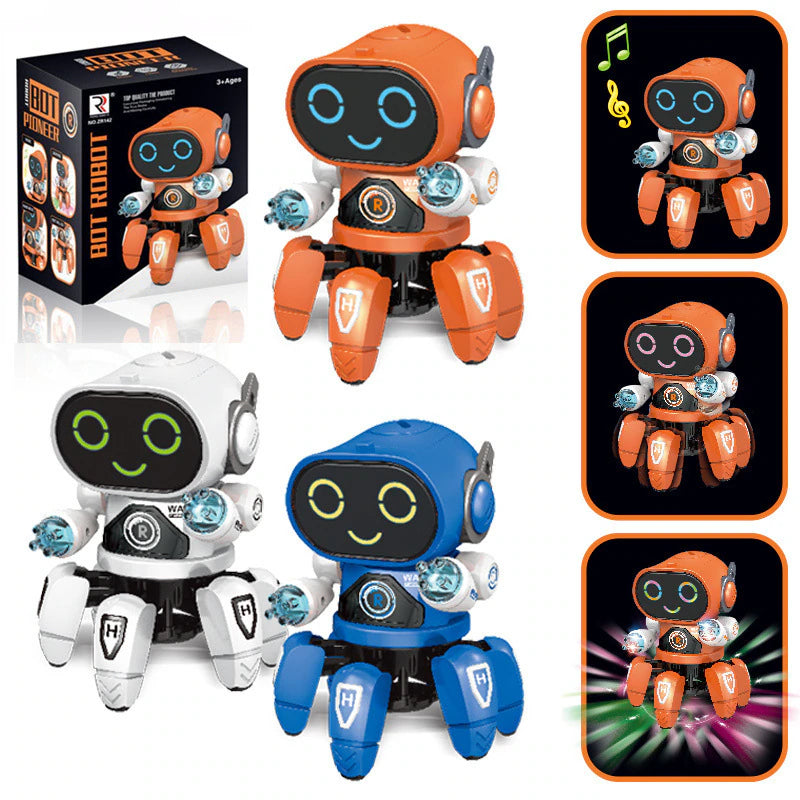 Kids Dance Robots Music LED 6 Claws Octopus Robot Birthday Gift Toys for Children Early Education Baby Toy Boys Girls