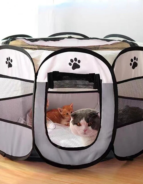 Load image into Gallery viewer, Portable Foldable Pet Tent Kennel Octagonal Fence Puppy Shelter Easy to Use Outdoor Easy Operation Large Dog Cages Cat Fences
