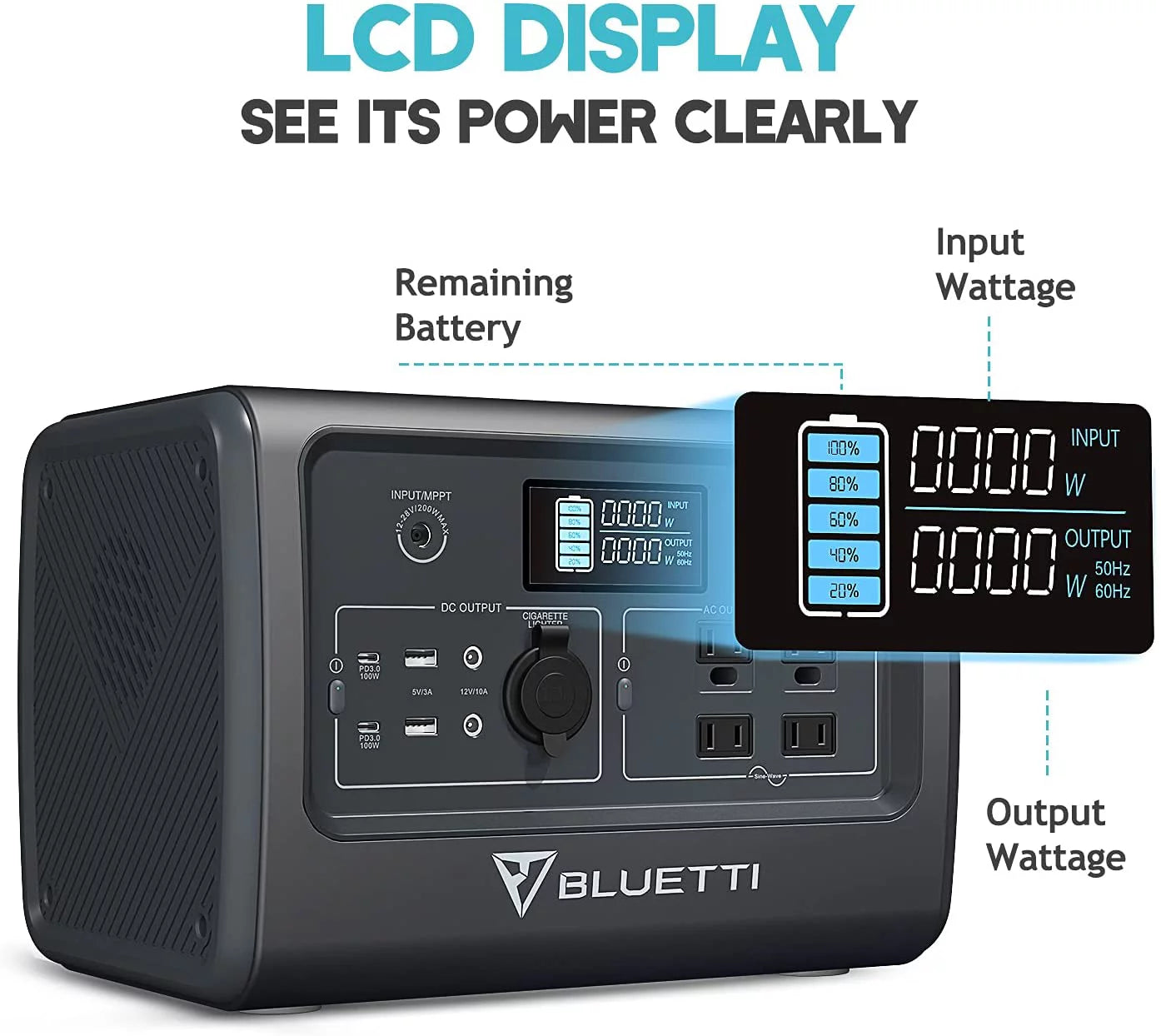 EB70S Portable Power Station with 200W Foldable Solar Panel, 716Wh Capacity Solar Generator, 800W AC Output, for Outdoor Camping Home Vanlife off Grid Emergency