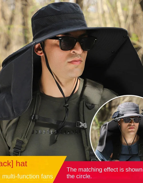 Load image into Gallery viewer, Sombrero Hat Summer Men Outdoor Fan Cap Multi-Purpose Rechargeable Big Wind Power Hat Big Brim Mountaineering Fisherman Hat Big
