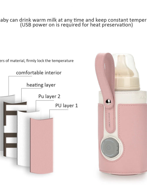 Load image into Gallery viewer, Portable Bottle Warmer,  Intelligent Bottle Warmer, Fast Charge, 3-Speed Temperature Regulation, Pink
