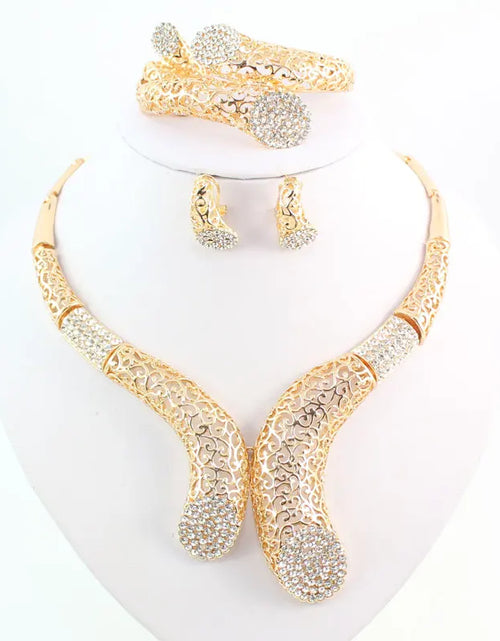 Load image into Gallery viewer, New Sale!! Dubai African Gold Color Necklace Earrings Costume Jewelry Sets Women Wedding Jewellery
