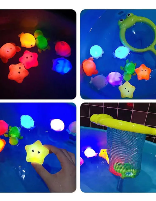 Load image into Gallery viewer, Baby Bath Toys Bathtub LED Light up Toys Colorful Changing Waterproof Underwater Lights Bath Toys for Boys Girls Birthday Gift
