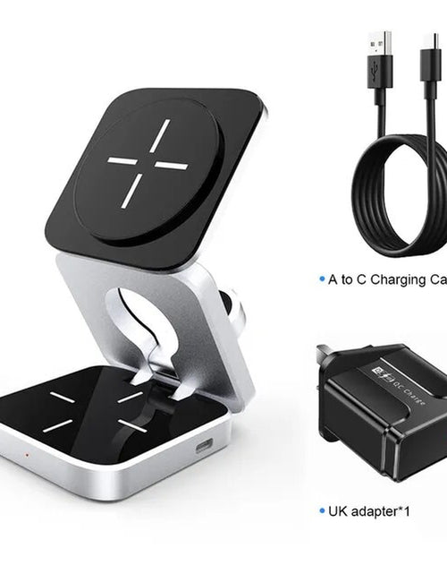 Load image into Gallery viewer, 3 in 1 Foldable Magnetic Wireless Charger Stand for Iphone 15, 14, 13 Pro/Max/Plus, Airpods 3/2 Station Dock Fast Charger Holder
