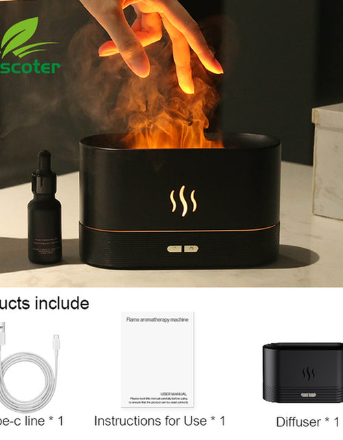 Load image into Gallery viewer, Aroma Diffuser Air Humidifier Ultrasonic Cool Mist Maker Fogger Led Essential Oil Flame Lamp Difusor
