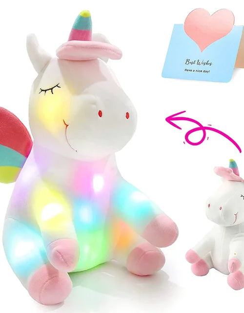 Load image into Gallery viewer, 30Cm LED Light Musical Unicorn Plush Toys Soft Cute Green Pink Light-Up Stuffed Animals for Girls Birthday Gift Glowing Toy
