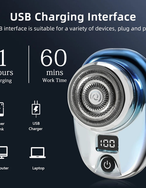 Load image into Gallery viewer, Mini Electric Razor Wet and Dry Washable Razor Fast Charging Digital Display Portable Electric Shaver 1 Hour Charge Time Upgrade
